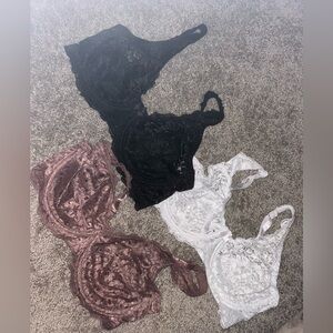 3 Lace Bras size 36D